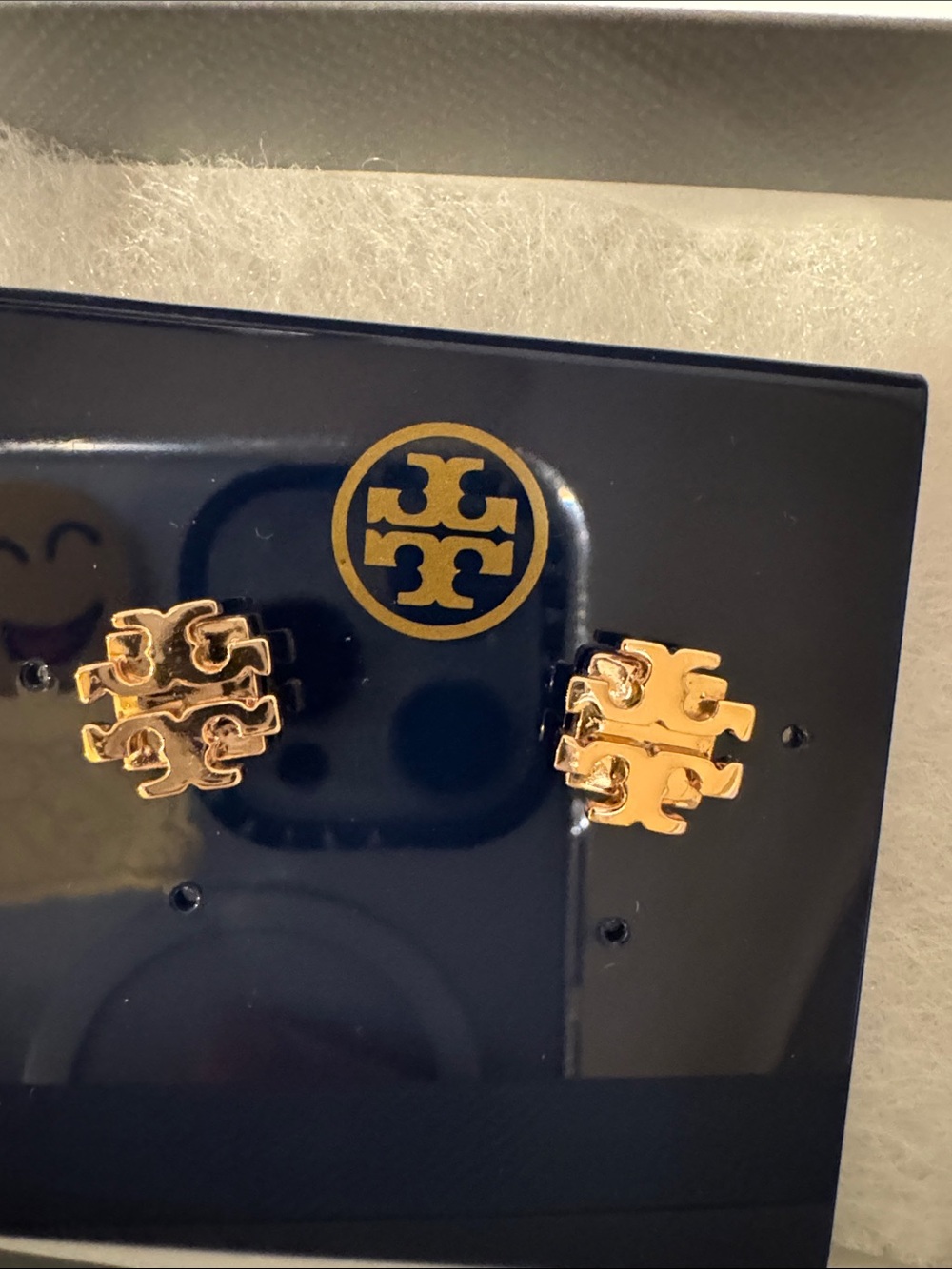 Tory Burch Rose Gold Double-T Logo Stud Earrings